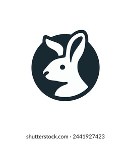 rabbit hole animal logo vector illustration template design