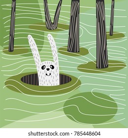 rabbit hole in the forest