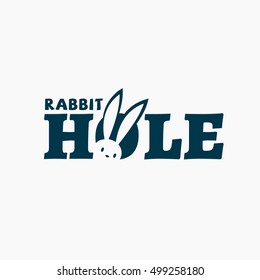 Rabbit Hole Logo Template Design. Vector Illustration.