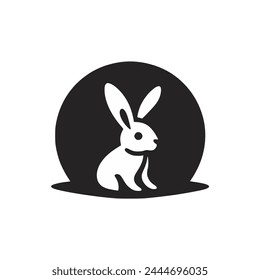 the rabbit hole logo vector illustration template design