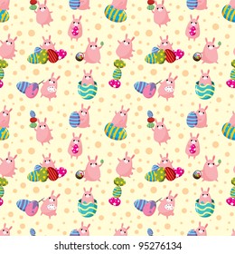 rabbit holiday seamless pattern