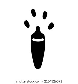 rabbit hoof print glyph icon vector. rabbit hoof print sign. isolated contour symbol black illustration