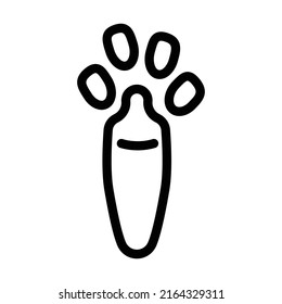 rabbit hoof print line icon vector. rabbit hoof print sign. isolated contour symbol black illustration