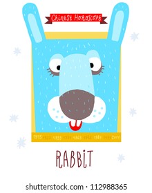 rabbit. horoscope vector drawing.