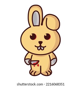 Rabbit horror logo on trendy design