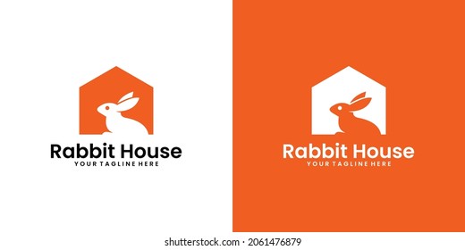 rabbit house logo design inspiration, pet house and business card inspiration