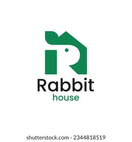 Rabbit house logo icon vector illustration design, rabbit and home creative logo design