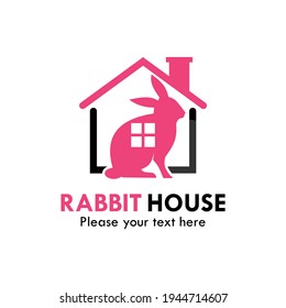 Rabbit house logo template illustration
