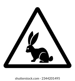 Rabbit Hunter Area Symbol Sign, Vector Illustration, Isolate On White Background Label. EPS10