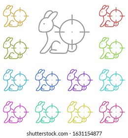 Rabbit, hunter multi color icon. Simple thin line, outline vector of adventure for ui and ux, website or mobile application