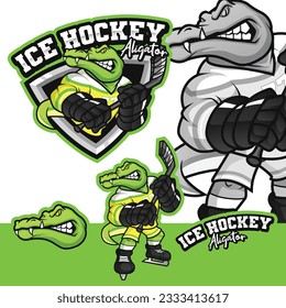 Rabbit Ice Hockey Mascot Logo Cartoon for Sport Team and Business