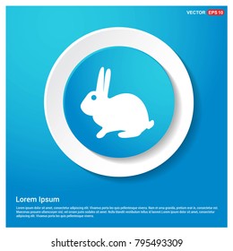 rabbit Icon Abstract Blue Web Sticker Button