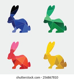 rabbit icon Abstract Triangle Geometrical background 