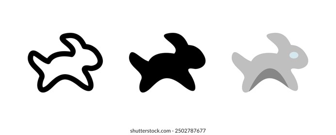 Rabbit icon. Bunny vector illustration. Hare pictogram. Fast speed symbol. Quick concept. Cute easter bunny rabbit pictogram isolated.