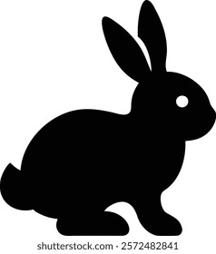 rabbit icon design silhouette style