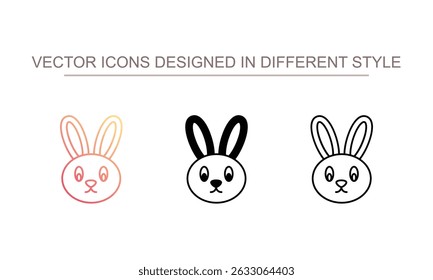 Rabbit icon design with white background stock illustration