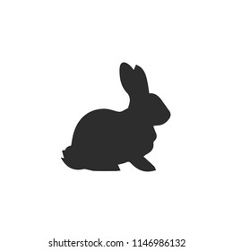 Rabbit icon. Domestic animal symbol silhouette. Animal vector symbol. Linear style sign for mobile concept and web design. Rabbit symbol logo illustration. vector graphics - Vector.