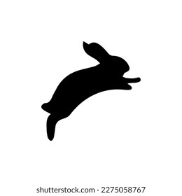 Rabbit icon, easter bunny animal symbol. Linear style sign for mobile concept and web design. Rabbit symbol logo illustration. vector graphics - Vector. Black side silhouette of a rabbit.