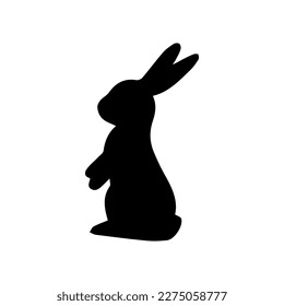 Rabbit icon, easter bunny animal symbol. Linear style sign for mobile concept and web design. Rabbit symbol logo illustration. vector graphics - Vector. Black side silhouette of a rabbit.