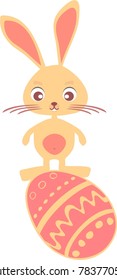 rabbit icon, easter symbol, hare sign, bunny flat, happy easter logo, flat egg