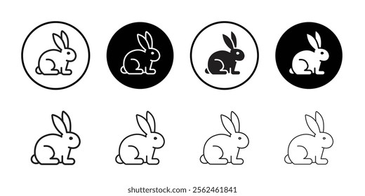 Rabbit icon Flat art in black and white isolated