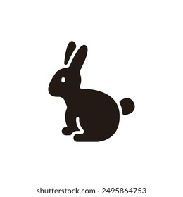 Rabbit icon. Flat silhouette version.