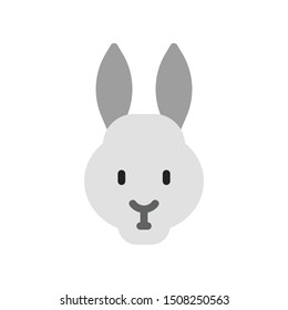 Rabbit icon in flat style