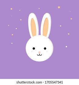 Rabbit icon, graphic design template, Easter bunny sign, app icon, vector illustration