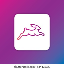 Rabbit Icon. Graphic Vector Animal Flat Isolated Outline Style Design and Background