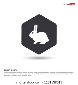 rabbit Icon Hexa White Background icon template - Free vector icon