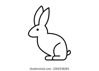 Rabbit icon illustration. Line icon style. icon related to pet. Simple vector design editable