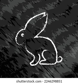 Rabbit icon illustration. icon related to farm animal. chalk icon style. Simple vector design editable