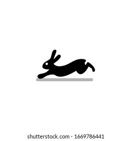 Kaninchensymbol einzeln auf weißem Hintergrund. Vektorillustration. EPS10.