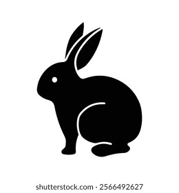 Rabbit Icon Isolated On White Background. Rabbit Character.  Trendy flat vector illustration.