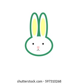 Rabbit icon, isolated sticker, flat design template, vector illustration