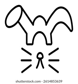 Rabbit icon line ilustration outline
