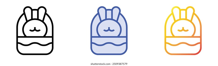 rabbit icon. Linear, Blue Fill and Gradient Style Design Isolated On White Background