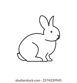 Rabbit icon linear logo isolated