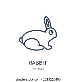 Rabbit icon. Rabbit linear symbol design from Animals collection. Simple outline element vector illustration on white background.