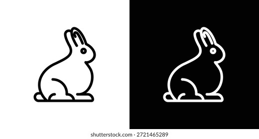 Concepto de logotipo de icono de conejo en trazos