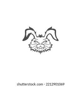 Plantilla de ilustración de diseño de logotipo de icono de conejo