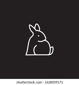 Rabbit icon logo design inspiration vector illustration template