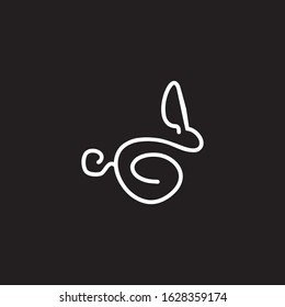 Rabbit icon logo design inspiration vector illustration template