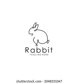 Rabbit Icon, logo design template. Simple and clean flat design of rabbit vector template.Rabbit logo for business.