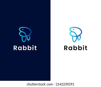 rabbit icon logo design template