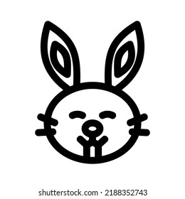 icono de conejo o logotipo símbolo de signo aislado ilustración vectorial - iconos vectoriales de estilo negro de alta calidad
