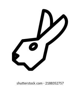 icono de conejo o logotipo símbolo de signo aislado ilustración vectorial - iconos vectoriales de estilo negro de alta calidad
