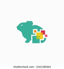 Rabbit icon logo vector illustration