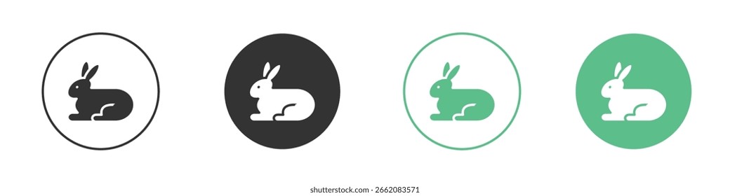 Rabbit icon Minimal Flat Line Vector Icon Set.