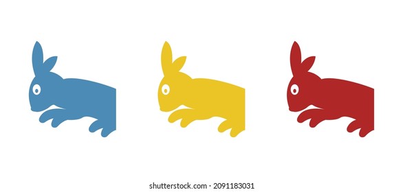 icono de conejo en fondo blanco, ilustración vectorial